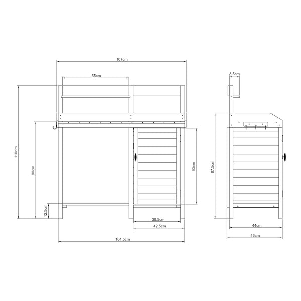 Masa plantare Alessano 110x107x46cm brad natur [casa.pro]