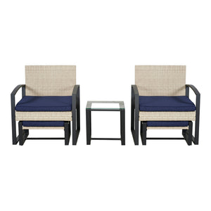 Set mobilier gradina 5 piese Calvello 1 masa 2 scaune si 2 tabureti [casa.pro]