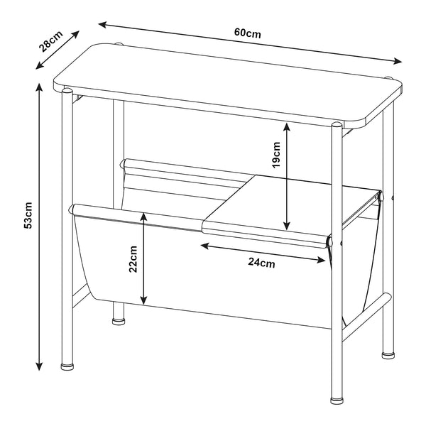 Masuta Samnanger 60x28x53cm PAL negru gri [en.casa]