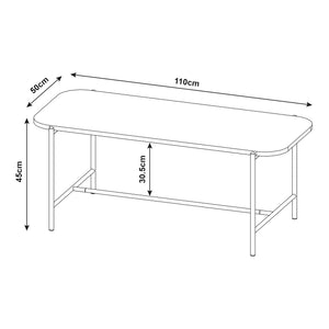 Masuta cafea Samnanger 110x50x45cm PAL negru [en.casa]