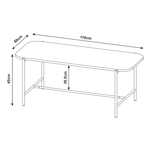 Masuta cafea Samnanger 110x50x45cm PAL negru [en.casa]