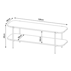 Comoda TV Samnanger 120x40x45cm otel pal negru [en.casa]