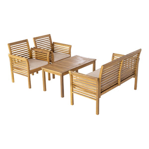Set 4 piese mobilier gradina Candela lemn salcam [casa.pro]