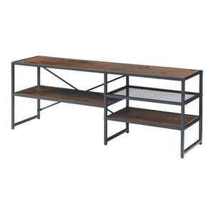Comoda TV Västiarharg 120x30x46cm otel PAL negru efect lemn nuc [en.casa]