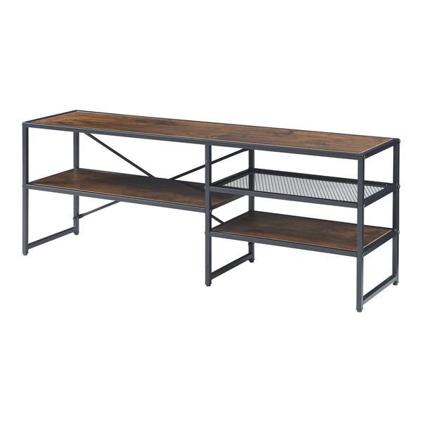 Comoda TV Västiarharg 120x30x46cm otel PAL negru efect lemn nuc [en.casa]