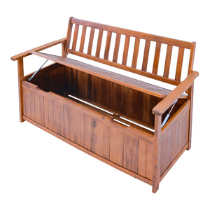 Banca gradina cu lada depozitare 130x60x88cm lemn [en.casa]