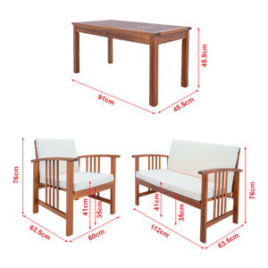 Set masa cu 1 banca si 2 scaune gradina Brissogne lemn efect lemn bej [en.casa]