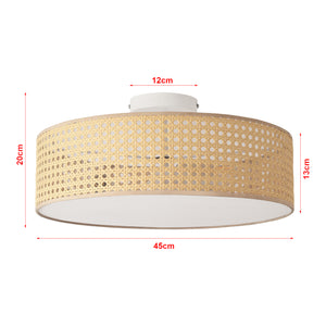 Lampa de plafon Ascot 3 x E27 60W efect ratan [lux.pro]
