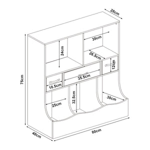 Raft pentru copii Vastesa 75x80x40cm alb [en.casa]