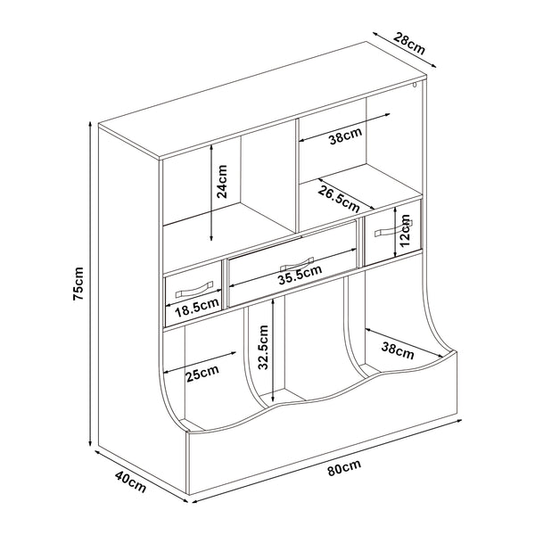 Raft pentru copii Vastesa 75x80x40cm alb [en.casa]