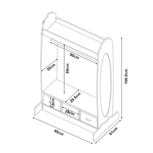 Suport haine copii Moskenes 106,5x95x61cm alb [en.casa]