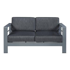 Canapea gradina Avise 144x70x62cm 300kg aluminiu poliester antracit gri inchis [casa.pro]