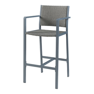 Set 2 scaune bar gradina Avise 113x56x55,5cm aluminiu poliratan gri inchis [casa.pro]