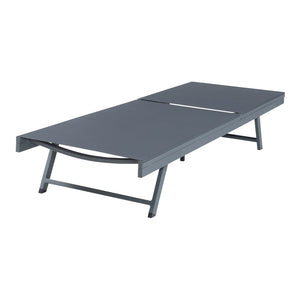 Sezlong Baragiano 197x64x30 cm aluminiu pvc poliester antracit [casa.pro]