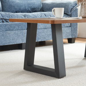 Set 2 buc picior masa Marstal 42x40cm otel negru [en.casa]