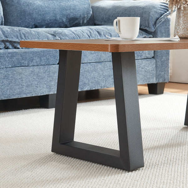 Set 2 buc picior masa Marstal 42x40cm otel negru [en.casa]