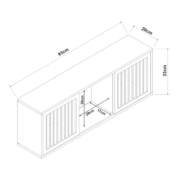 Raft perete cu 2 usi glisante Ypäjä bambus [en.casa]