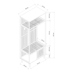 Cuier haine Ypäjä 187x80x47cm bambus natur [en.casa]