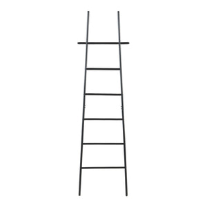 Suport scara prosoape Øyer 170x45x2cm otel negru [en.casa]