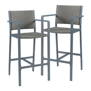 Set mobilier bar 3 piese Avise aluminiu sticla gri inchis [casa.pro]