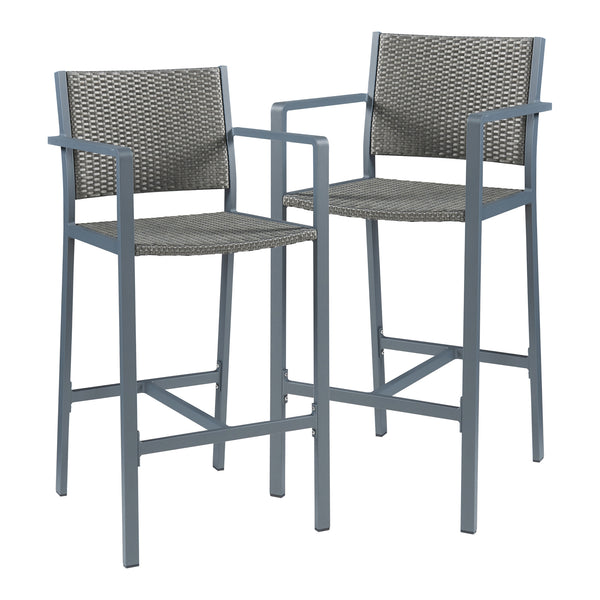 Set mobilier bar 3 piese Avise aluminiu sticla gri inchis [casa.pro]