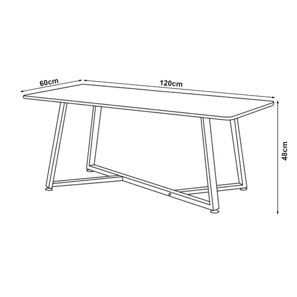 Masuta cafea Riskiften 120x60x48 cm negru marmorat [en.casa]