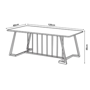 Masuta cafea Nospoo 120x60x46 cm negru marmorat [en.casa]