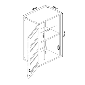Dulap perete baie Epind 50x33x20 cm bambus [en.casa]