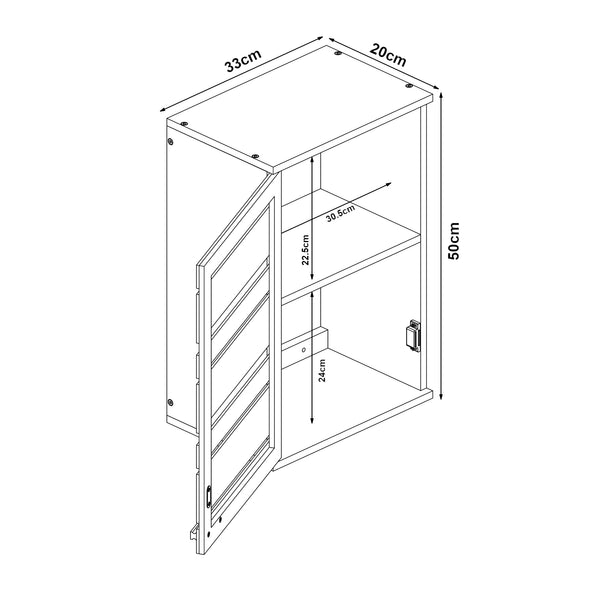 Dulap perete baie Epind 50x33x20 cm bambus [en.casa]