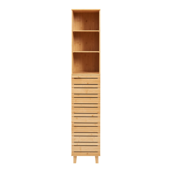 Dulap inalt baie Epind 180x33x30 cm bambus [en.casa]