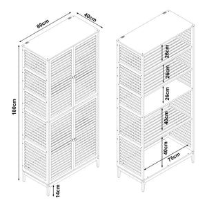 Dulap baie Raurgela 180x80x40 cm bambus [en.casa]