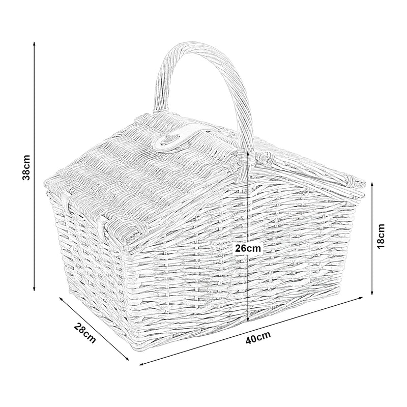Schiță cotată Cos picnic 2 persoane Bucchianico salcie natur [casa.pro]