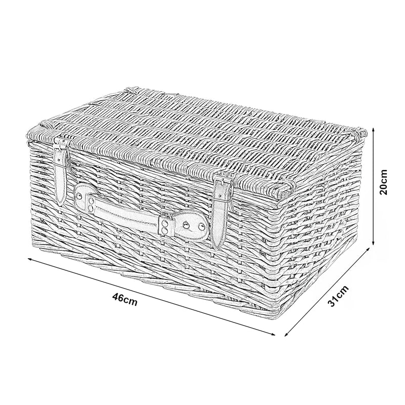 Schiță cotată Cos picnic Brindisi 46x31x20 cm salcie maro [casa.pro] 