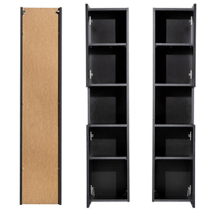 Dulap baie cu 2 usi Newport 30x140x25cm negru [en.casa]