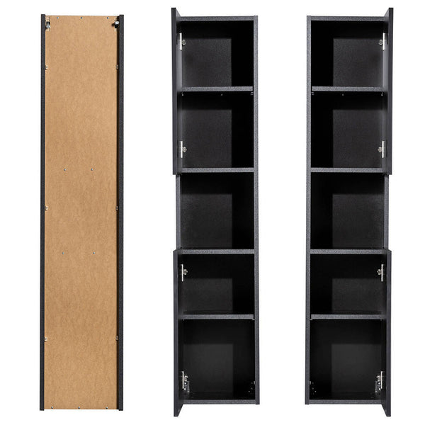 Dulap baie cu 2 usi Newport 30x140x25cm negru [en.casa]