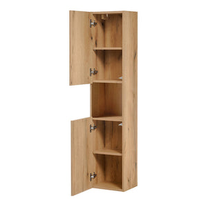 Dulap baie model Coast Evoke Oak Newport 30x140x25cm efect stejar cu 2 usi [en.casa]