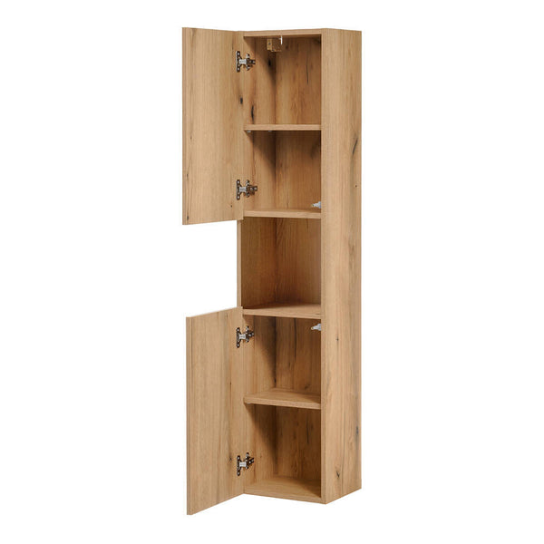 Dulap baie model Coast Evoke Oak Newport 30x140x25cm efect stejar cu 2 usi [en.casa]