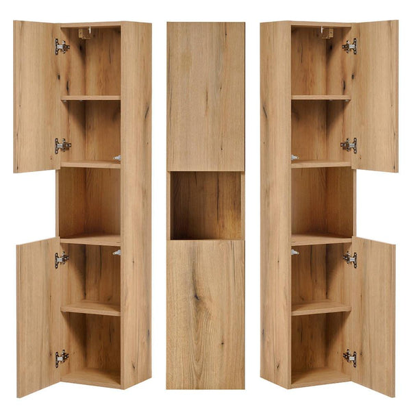 Dulap înalt Skelbolu cu raft inserabil 30x140x25 cm aspect stejar [en.casa]