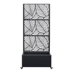 Paravan cu jardiniera flori Surnskoki 190x82x38 cm otel  [casa.pro]