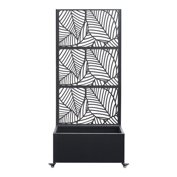Paravan cu jardiniera flori Surnskoki 190x82x38 cm otel  [casa.pro]