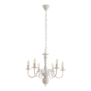 Lustra Berkeley 160x56x56 cm 6xE14 max 40W alb vintage [lux.pro]