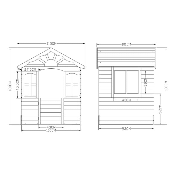 Casuta joaca copii Lulä 130x115x101 cm lemn multicolor [casa.pro]