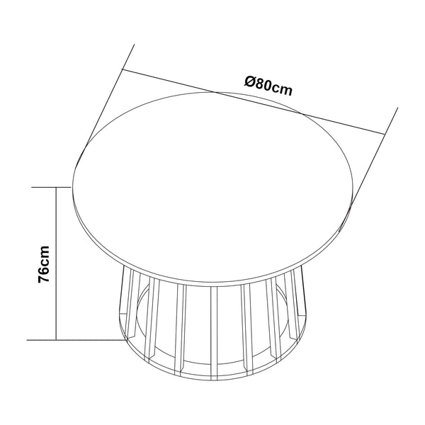 Masa rotunda Lensuu 76x80 cm [en.casa]