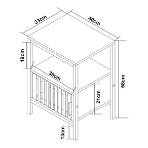 Noptiera Luniehti 58x40x33 cm negru natur [en.casa]