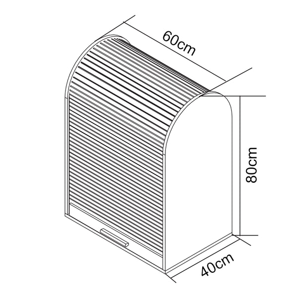 Dulap cu usa rulou Kavlinge 80x60x40 cm natur gri [en.casa]