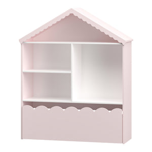 Raft casuta copii Vestnes 114x91x30 cm roz/alb [en.casa]