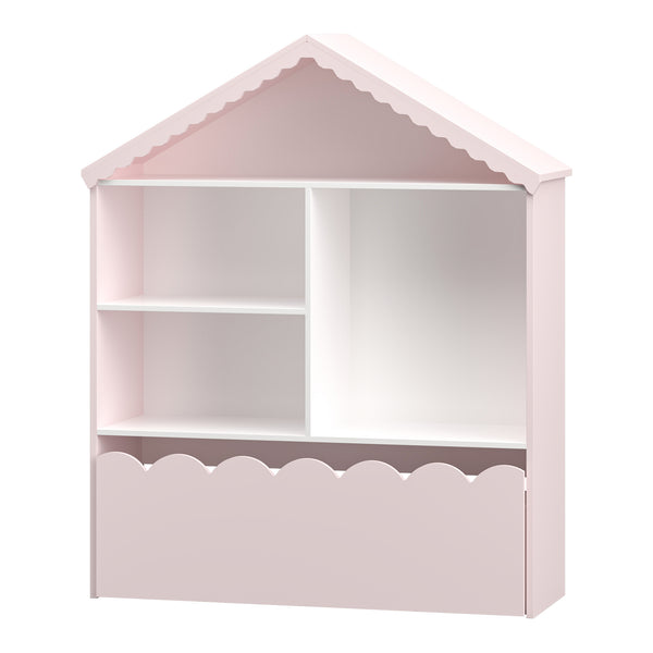 Raft casuta copii Vestnes 114x91x30 cm roz/alb [en.casa]