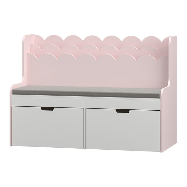 Raft pentru copii cu bancheta Vestnes 70x100x45 cm roz/alb [en.casa]