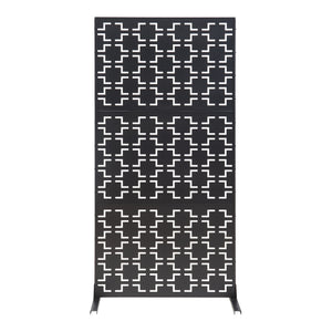 Paravan despartitor Aaskis 200x100x50 cm otel negru [casa.pro]