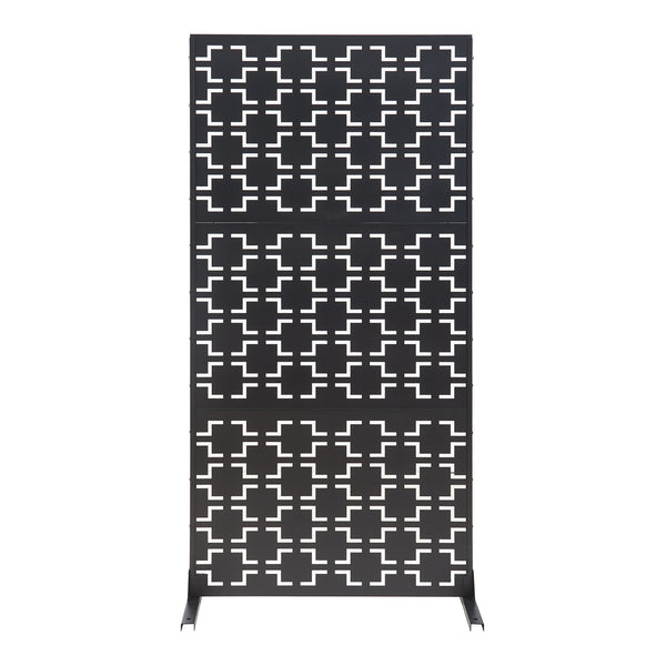 Paravan despartitor Aaskis 200x100x50 cm otel negru [casa.pro]